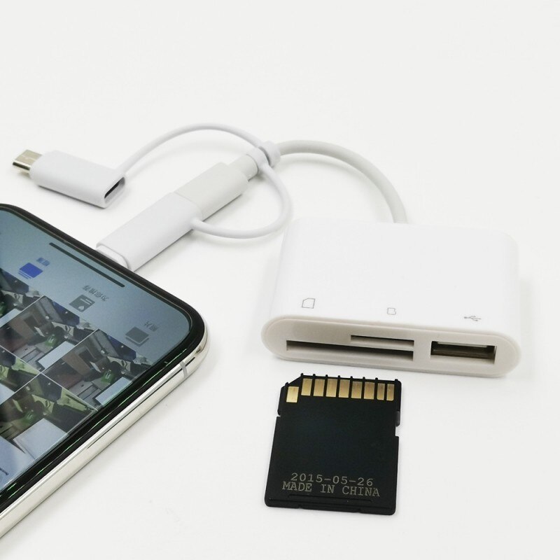 Lector de tarjetas 3 en 1 adecuado para Apple Android tipo c usb Universal tf tarjeta sd de doble uso