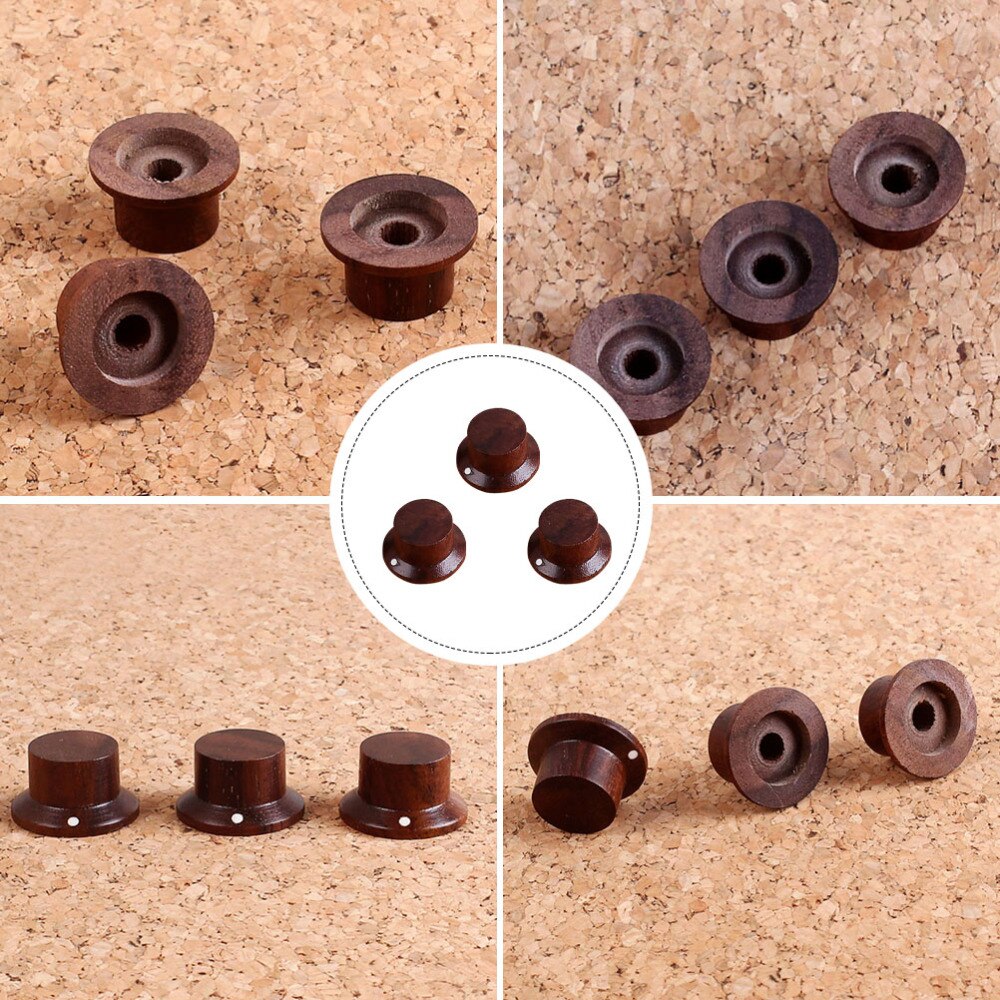 3 Pcs Knob Premium Rose Wood Control Knobs Guitar Control Knob Instrument Accessories for Guitar