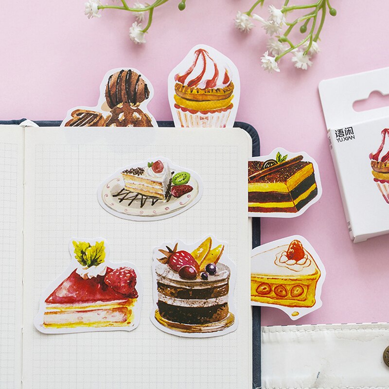50 kpl/erä makea kakku minipaperi tarra koriste tarrat tee itse askarteluun ablum päiväkirja scrapbooking suunnittelija kawaii tarra tarra