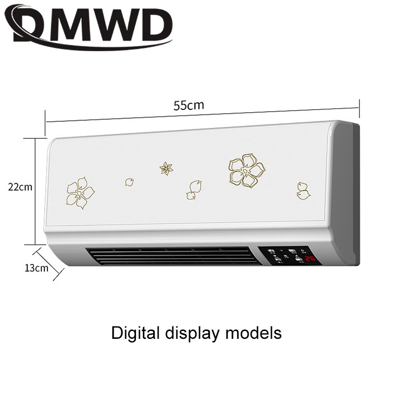 DMWD Electric Heater Fan Bathroom Hanging Warm Air Blower Radiator Wall-Mounted Remote Control Thermal Heating Warmer 2000W