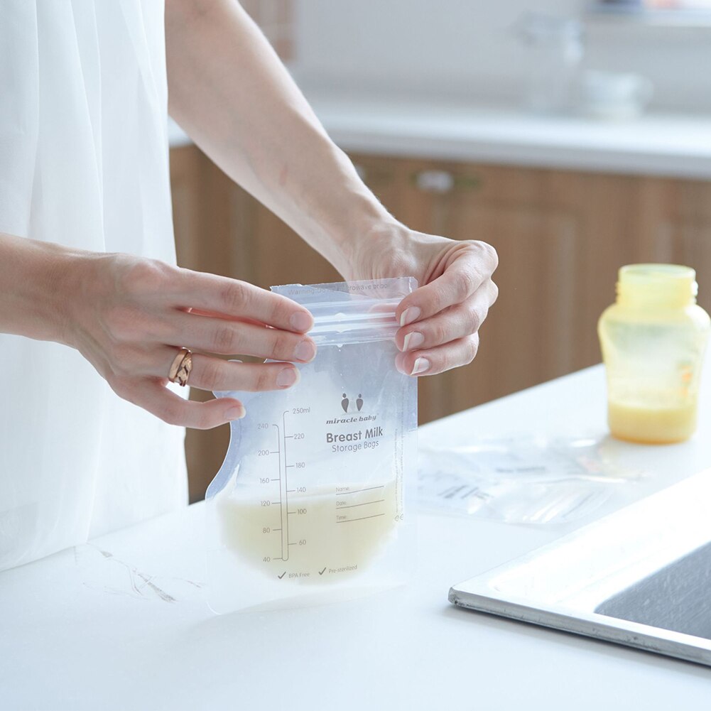 30 stk 250ml præ-steriliseret fryser gennemsigtig forseglet modermælk madopbevaring frisk mælk pose ammetilbehør babyfodring