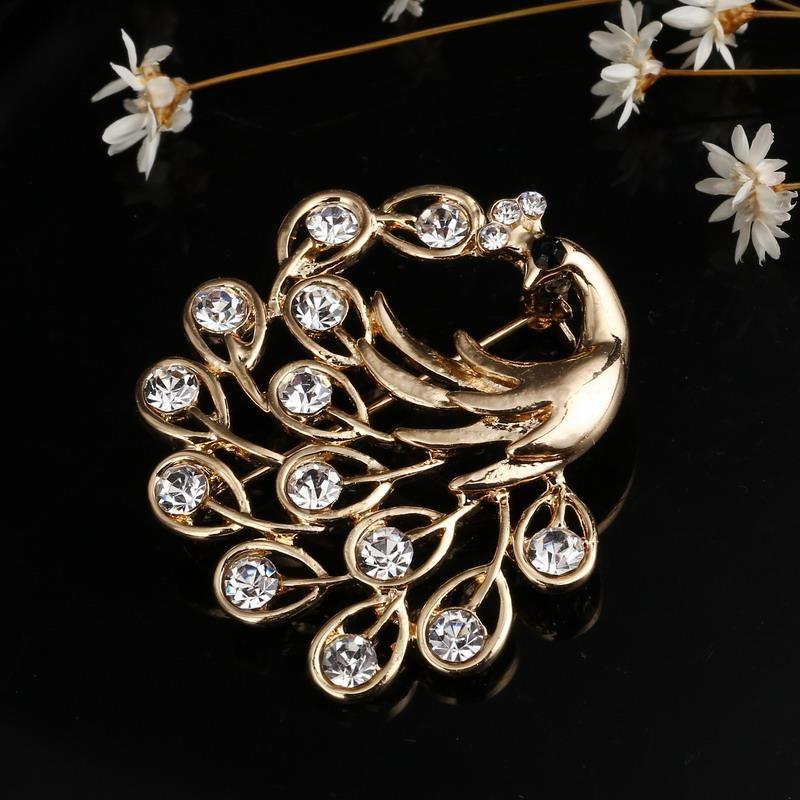Hesiod Dames Broche Kristal Ster - Klassieke Sprankelende Ketting Broches Jurk Decoratie Zilver/Zwart/Goud: 185