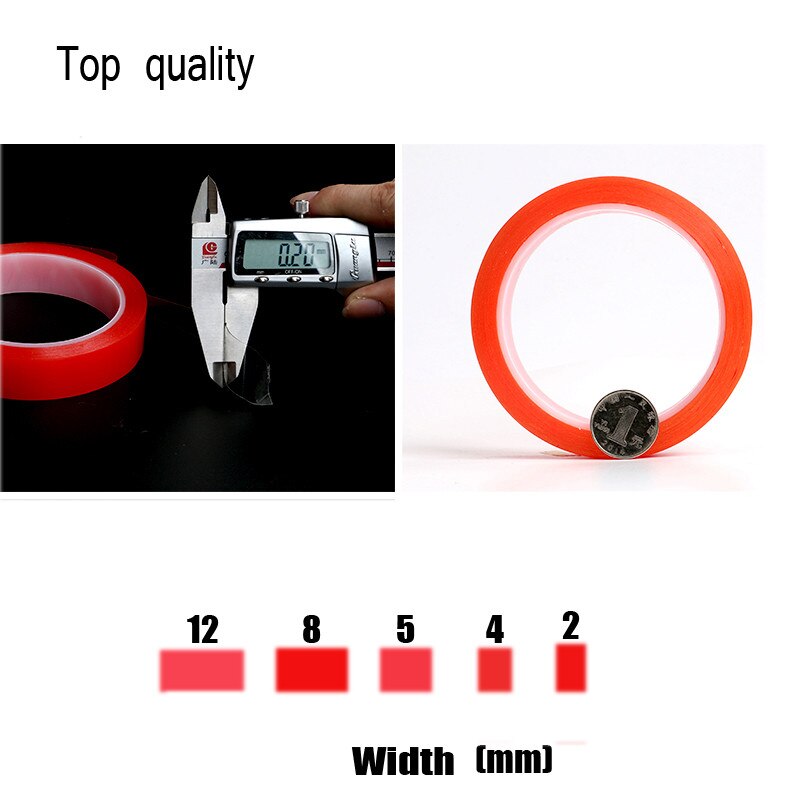 Acrylic Adhesive Clear Double Sided Tape 50 meters length 3mm Width Tapes Wedding Wall Decoration Sticker