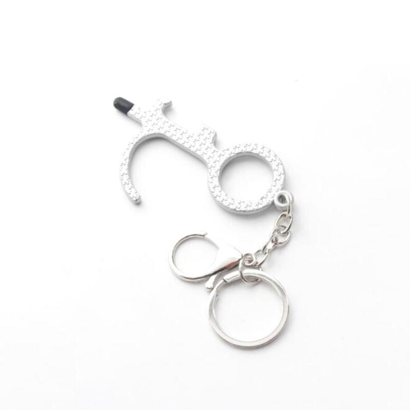 Anti Touch Door Opener Bottle Opener No Touch Hand Tool Serves Non-contact Key Chain Kitchen Bar Accessories Handles for Doors: 12