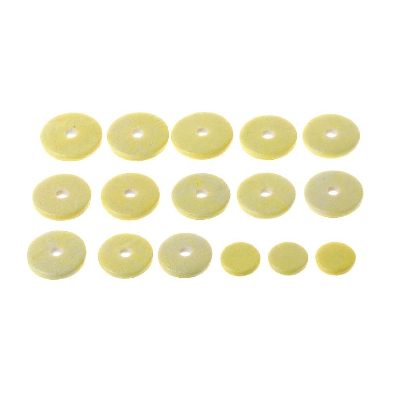 16Pcs Fluit Lederen Pad Muziek Houtblazers Pads Reparatie Geel Instrument Accessoire