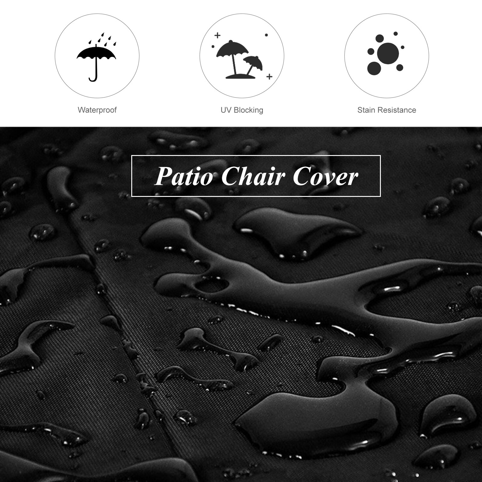 Patio Lounge Chair Cover Chair Top Replacement Sun Shade Cover Waterproof Tear-Resistant UV Resistant Furniture Sunbed Cover