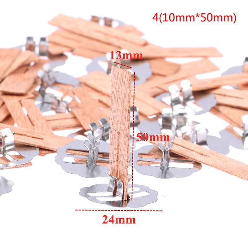 20Pcs Cross Houten Kaars Wieken Hout Kaarsen Core Voor Diy Kaars Maken: A4.10mmX50mm