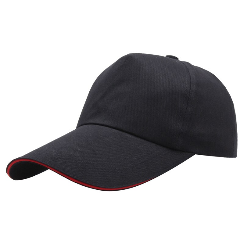 Spring Summer Super Long 11cm Brim Baseball Cap Unisex Classic Solid Color Snapback Hat Men HipHop Gorras Bone Trucker Casquette: black red