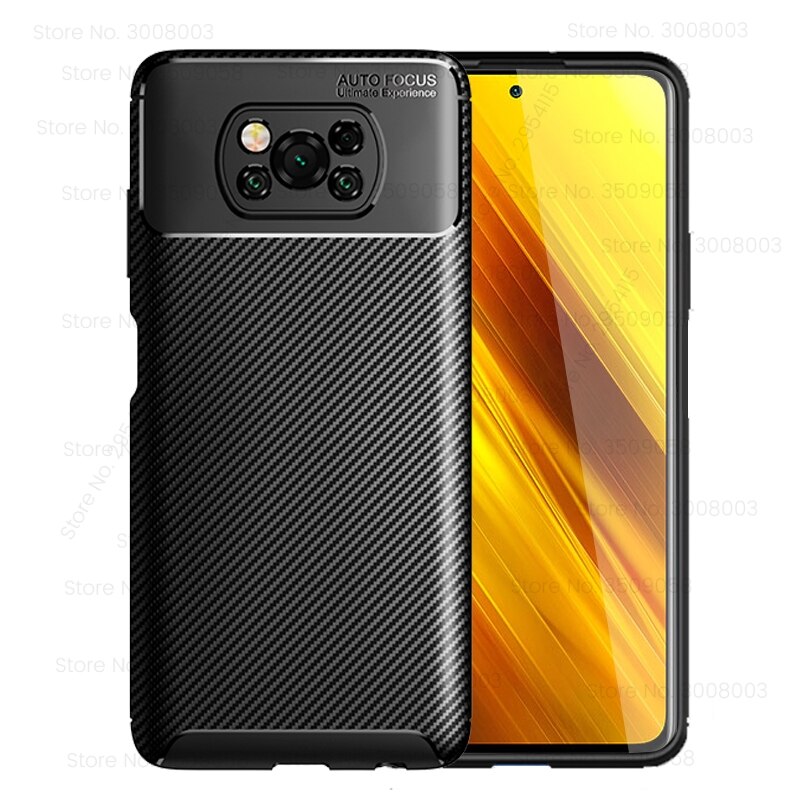 poco-x3 case carbon fiber tpu soft silicone shockproof coque for xiaomi pocophone little poco x3 x 3 nfc pocox3 pocophonex3 case