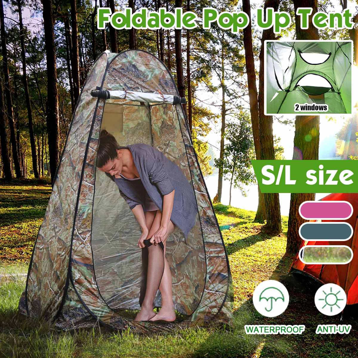 190Cm Draagbare Privacy Douche Toilet Camping Camouflage Functie Outdoor Picknick Shift Baden Dressing Tent Fotografie Tenten