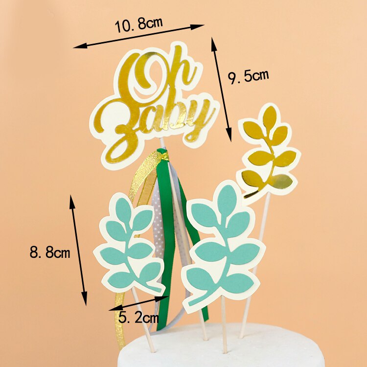 Söt äggskal dinosaurie tecknad baby dekoration lövsnöre archetree cake topper för barn födelsedagsfest tillbehör bakning