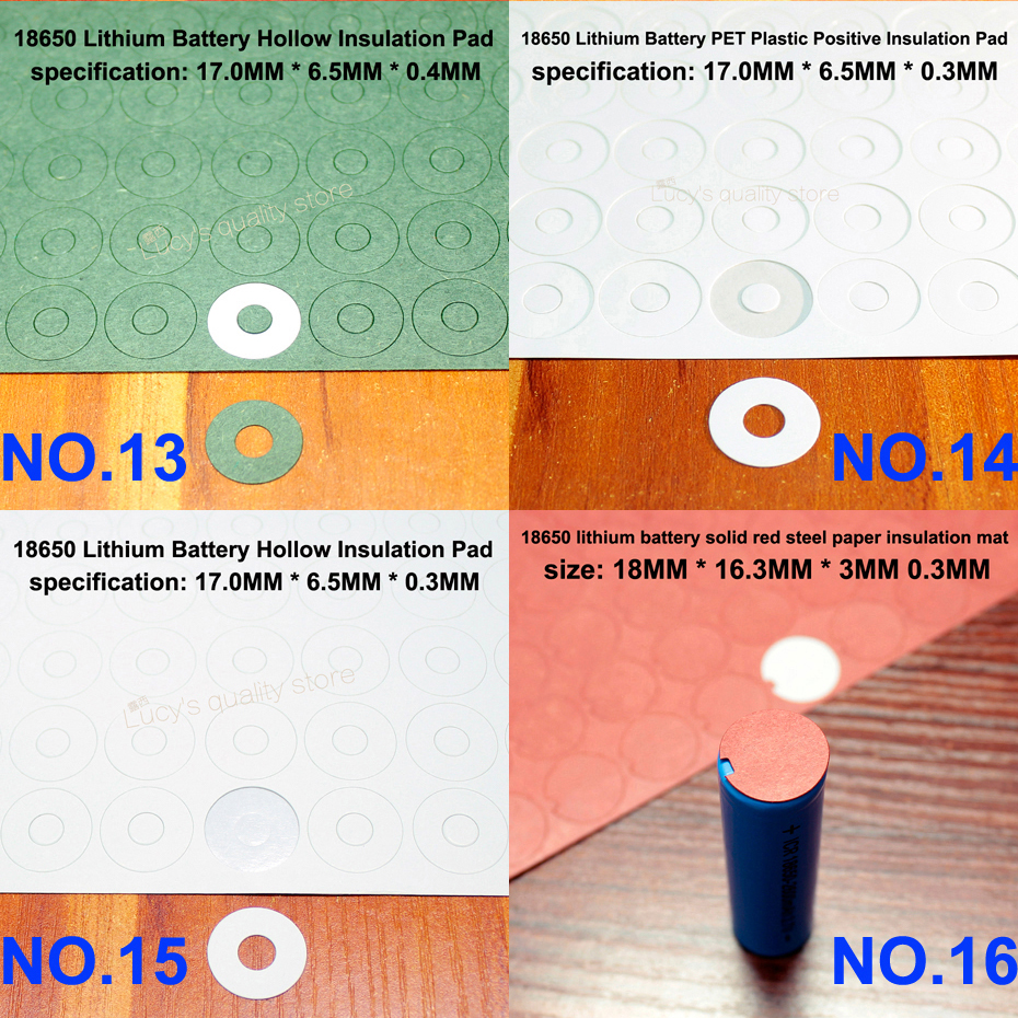 100pcs/lot 18650 lithium battery bark paper insulation gasket hollow gasket power battery pack sealing surface pad