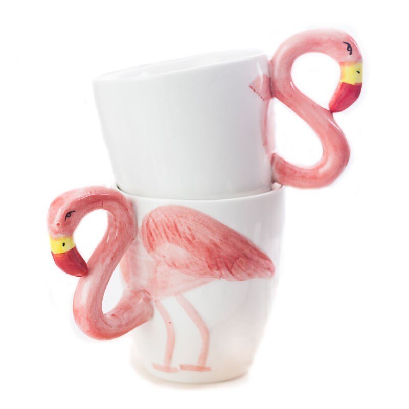 3D Flamingo Ceramic Coffee Mug Cute Breakfast Cup Mugs Coffee Milk Tea Water Cups Drinkware Birthday For Girls