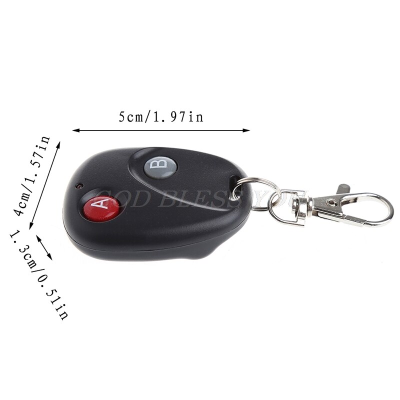 A&B Key DC12V Gate RF Wireless Remote Control Garage Door Transmitter 433MHz