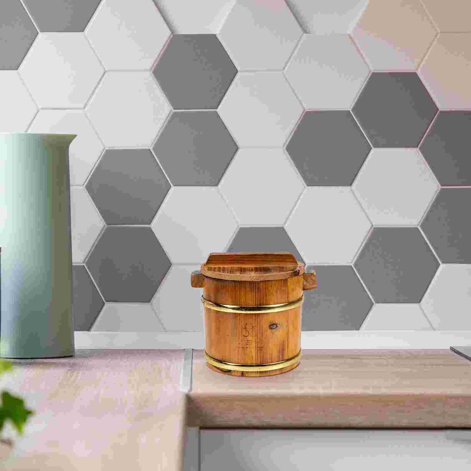 1 set of Rice Steamed Bucket Wooden Rice Cooker Kitchen Steamed Rice Container