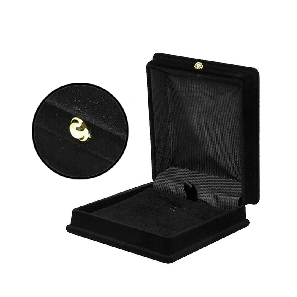 Fluwelen Ketting Hanger Trinket Sieraden Doos Sieraden Doos Zwart Luxe Zwart Fluwelen Ketting Ringen Oorbellen Case
