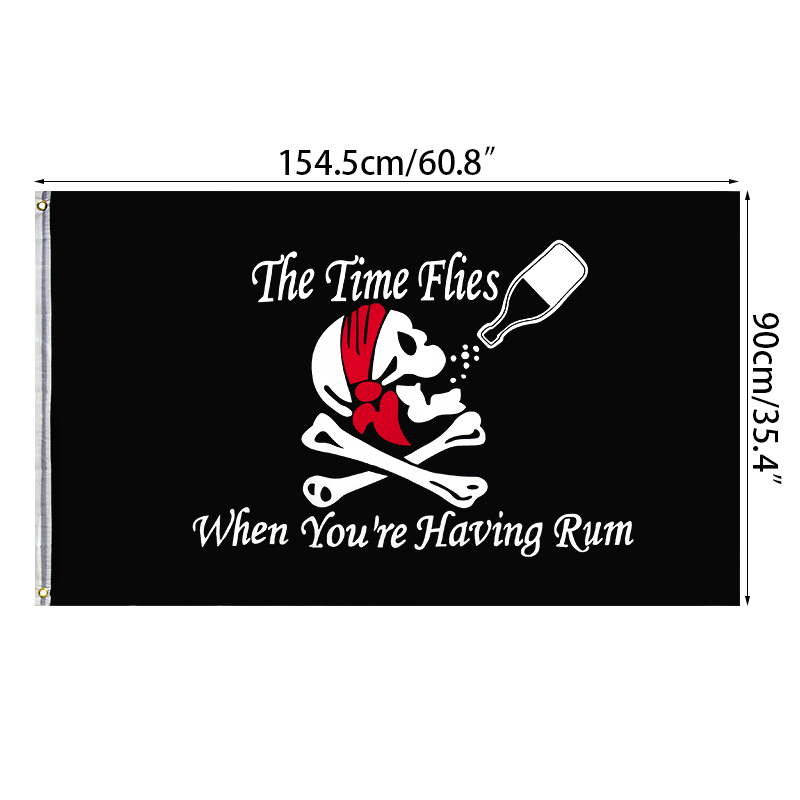 90* 154cm 1 stk piratflag kranium flag lærred header banner polyester med messing tyller halloween temafest udendørs dekoration