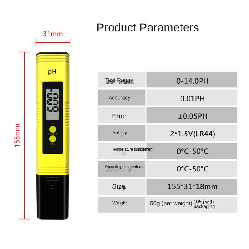 Ph test pen måler surhed måler vand ph meter ph test pen ph værdi test pen