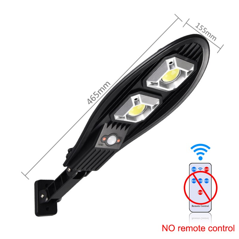 LED Solar Street Light COB Outdoor Solar Wall Lamp with 3 Light Mode Waterproof Motion Sensor Security Lighting for Garden Patio: 2NO remote control