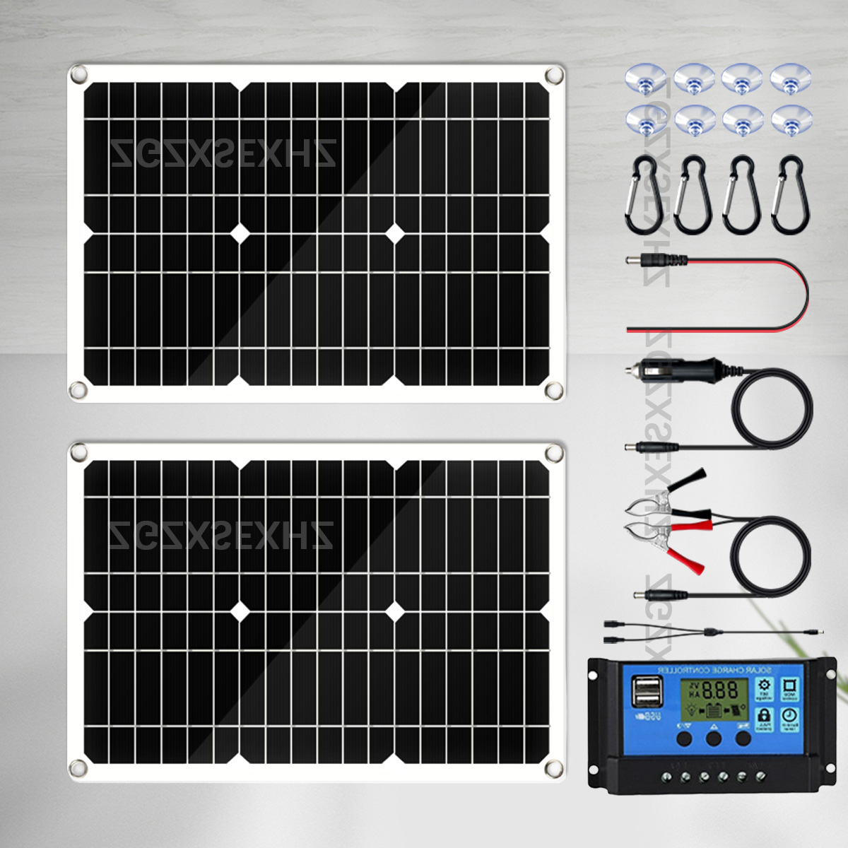 20w przenośne panele słoneczne z ładowarką i akumulatorem słonecznym do telefonów kempingowych, urządzeń usb, 12v/5v zasilacze dc do kempingu