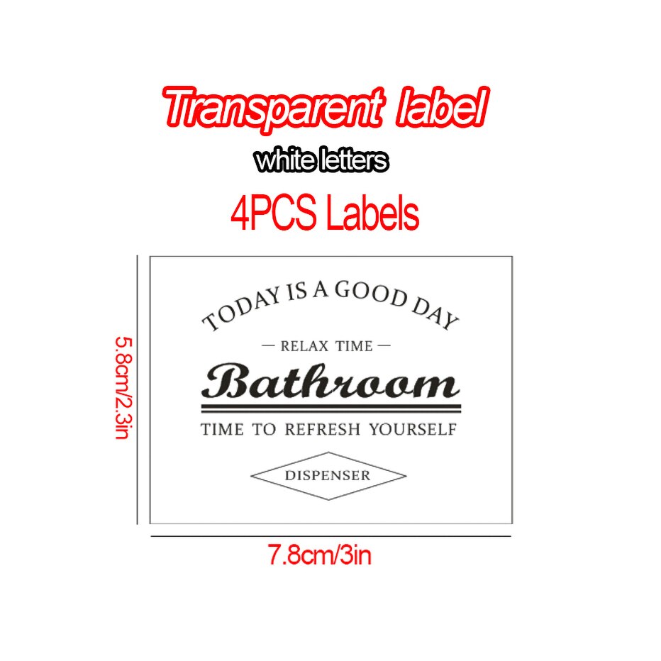 Soap Dispenser Sticker Set Shampoo Bodywash Conditioner Labels Removable Waterproof Unique Bottle Stickers Bathroom Accessories: 6