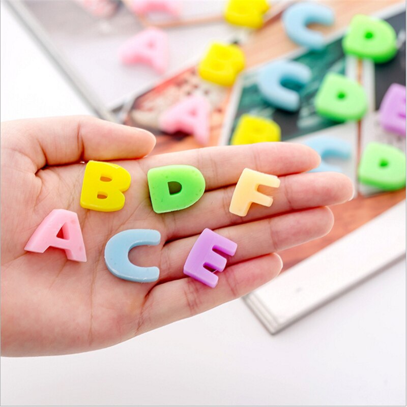 6PCS/Bag Cute Alphabet Eraser Learning Stationery Supplies Elementary School Drawing Eraser For Kid School Office Supplies