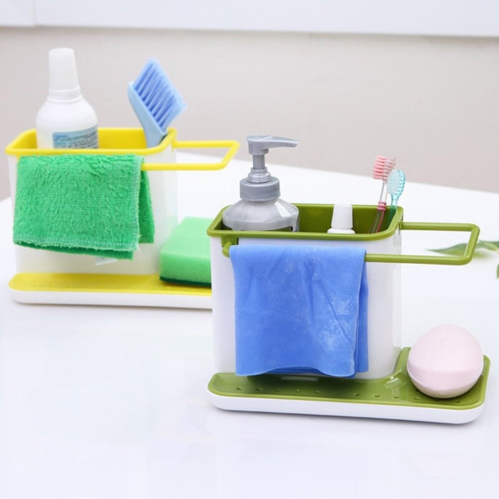 Plastic Racks Organizer Caddy Storage Kitchen Sink Utensils Holders Drainer Integrated Drainer Good Kitchen Tool