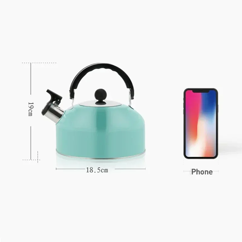 Stainless Steel Teapot Induction Cooker Heating Water Kettles Whistling Teapot for Travelling Camping Kettle Ergonomic Handle