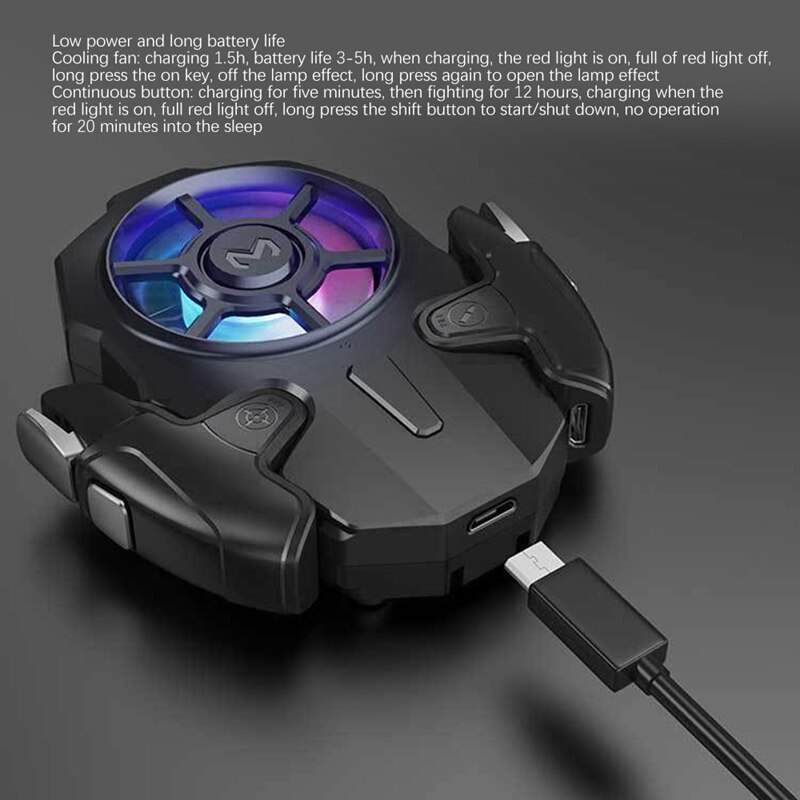 Temperature Adjustment Mobile Phone Radiator+Mobile Game Finger Cots Dual Fan Semiconductor Radiator Cooling Fan