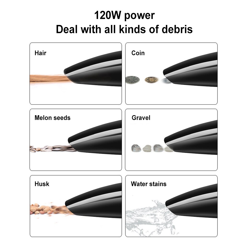 Mini aspirateur à main puissant pour voiture, 12V, double usage sec et humide