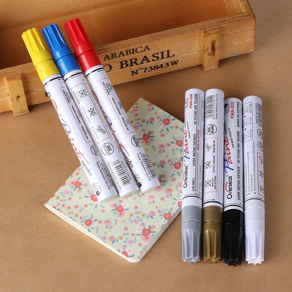 Universal Waterproof Permanent Paint Marker Pen Car Tyre Tire Tread Rubber Metal Stationery Supplies
