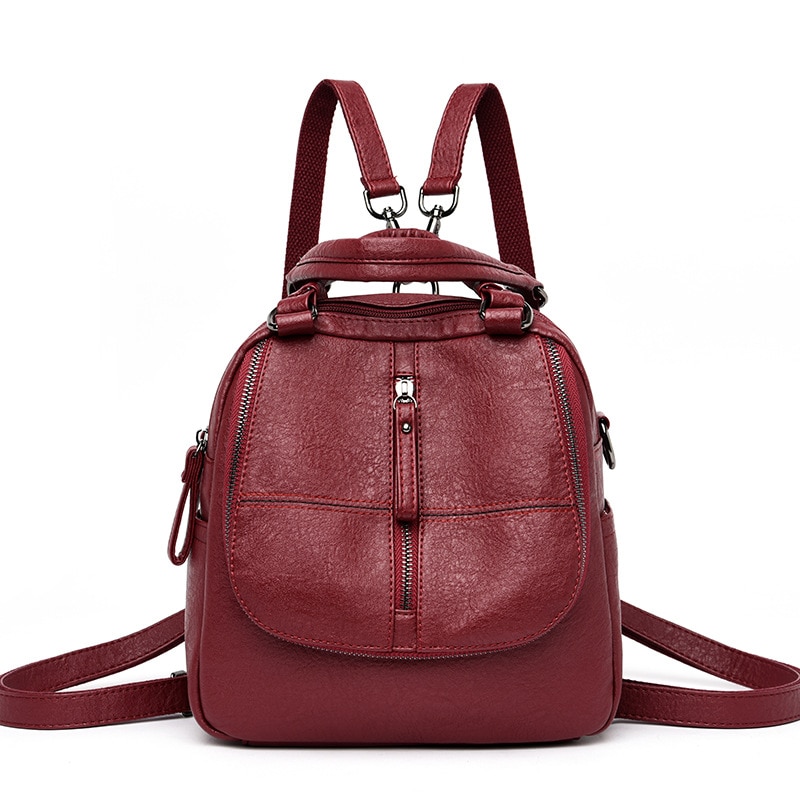 Frauen Mehrzweck Leder Schulter Tasche Zipper für Handy Tasten Travel Taschen 3 möglichkeiten