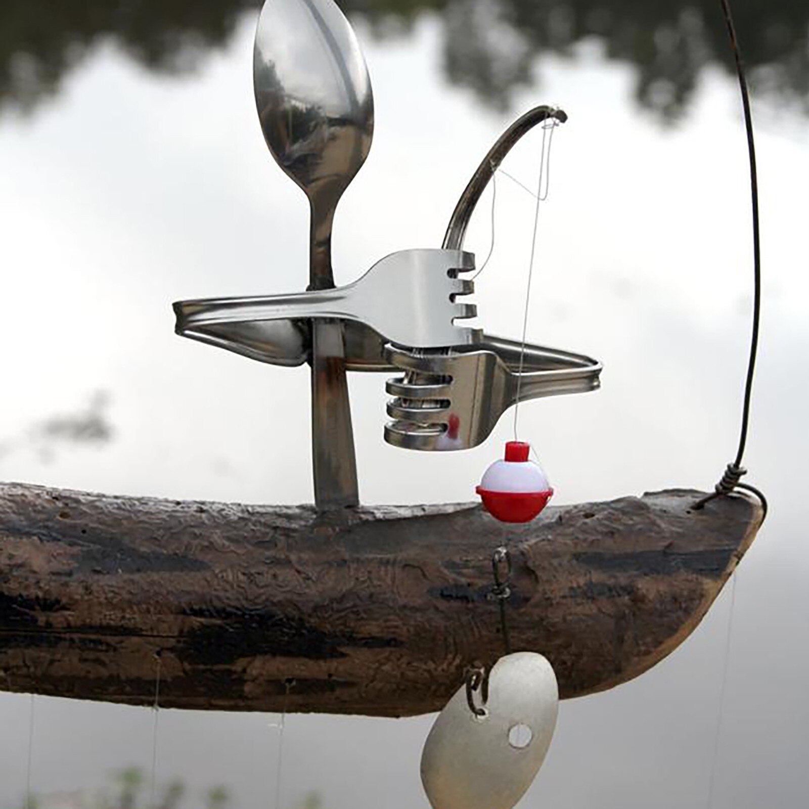Garden Decoration Outdoor Fishing Man Spoon Fish Sculpture Wind Chime Boat Fishing jardin decoration exterieure Garden Decor
