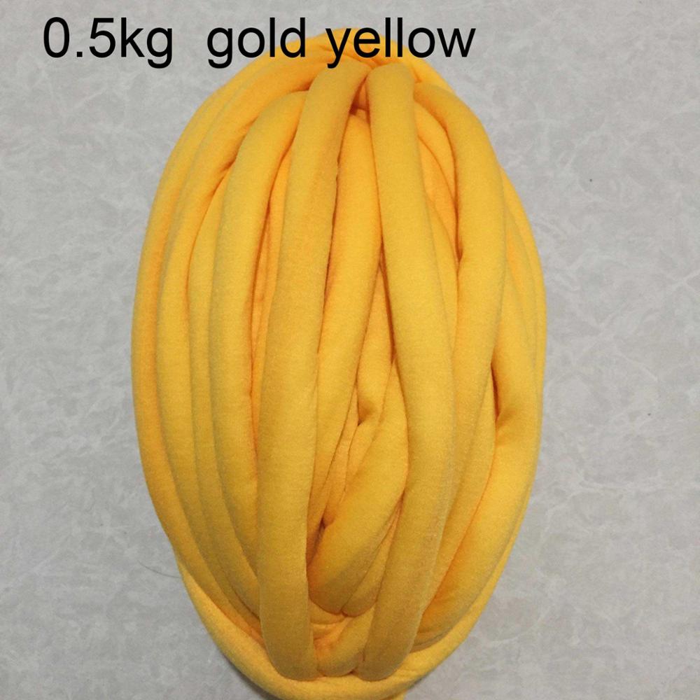 500G The Thick Wool Yarn Core Filling Cotton Cored Hand-knitted Machine Washable Can Not Wash Hair: yellow