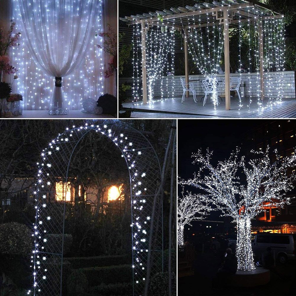 100/200 led lamper streng vandtæt eventyr guirlande lys førte udendørs snor lys sol lampe til jul fest indretning