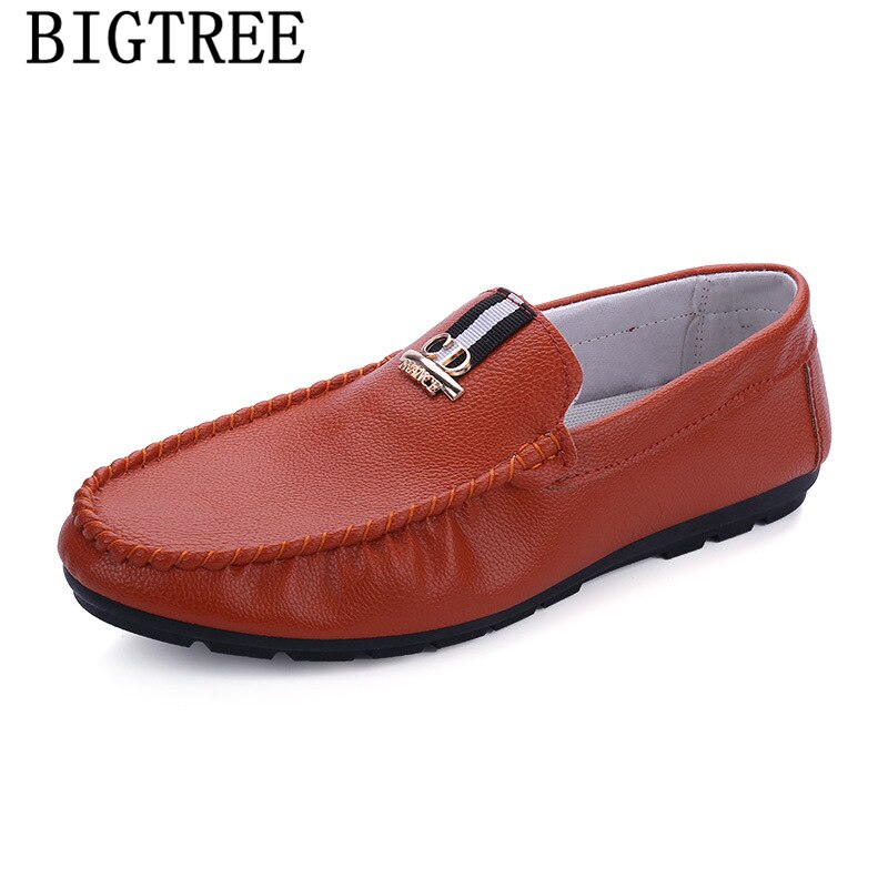Hvite herre loafers skinn slip-on sko menn svarte kjøresko zapatos hombre casual cuero soulier homme cuir sapato: 1 / 8.5