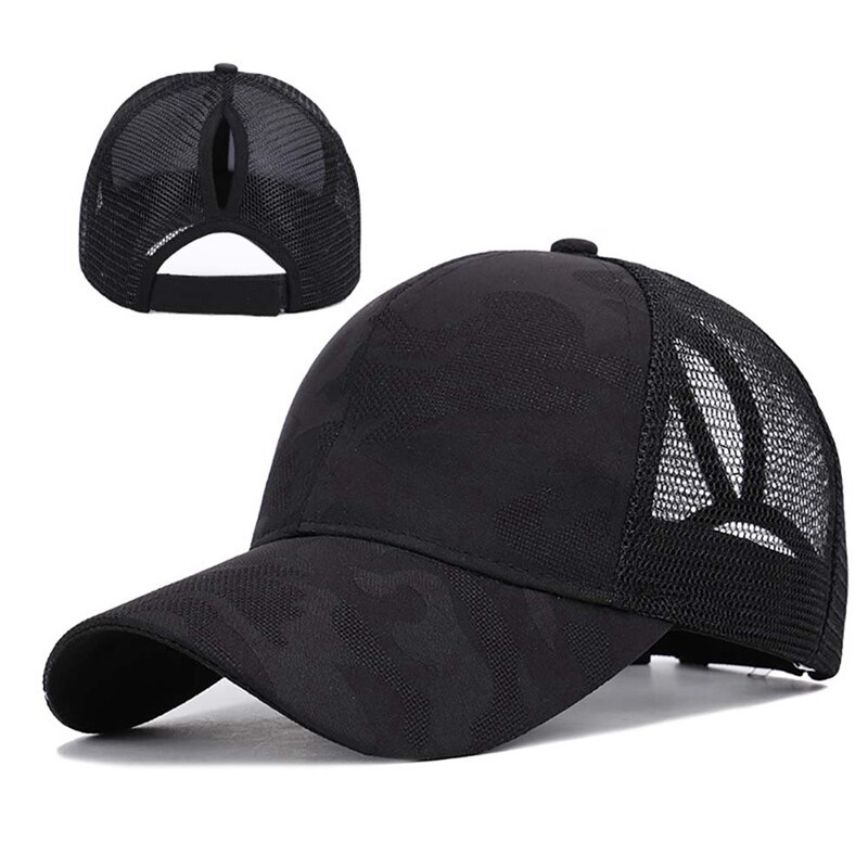 Paardenstaart tennispet dames meisje verstelbare ademende zomer effen snapback katoenen hoeden casual sportpetten: 7
