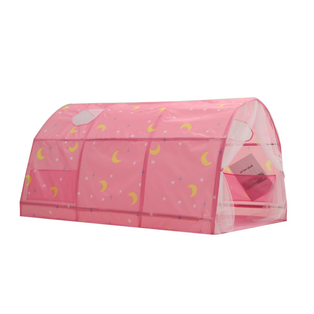 Boys Girls Double Net Curtain Inner Pocket Camping Baby Toddlers Starry Sky Bedroom Decor Sleeping Cute Cartoon Kids Play Tent