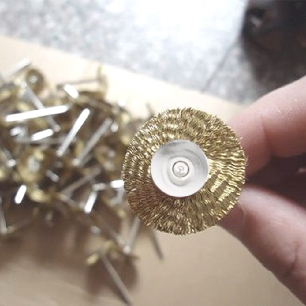 60pcs Stainless Steel Wire Wheel Brass Brush Dremel Rotary Tool for Mini Drill Dremel Polishing Dremel Rotary Tools Accessories