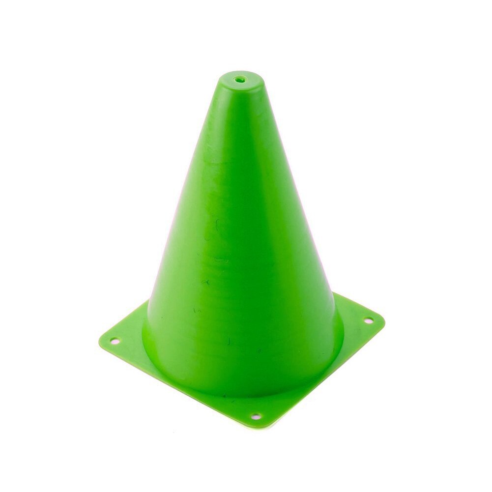 Panier de basket en plastique avec trou, 10 pièces, cône de circulation, stockage facile, seau barrière plus épais, antigel, équipement d&#39;entraînement à domicile, solide: green