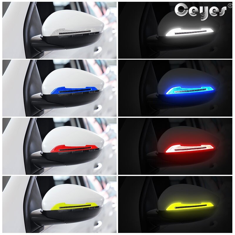 Decorations Car Rearview Mirror Anti-collision Warning Strip Car Reflective Warning Stickers Car Reflective Strips