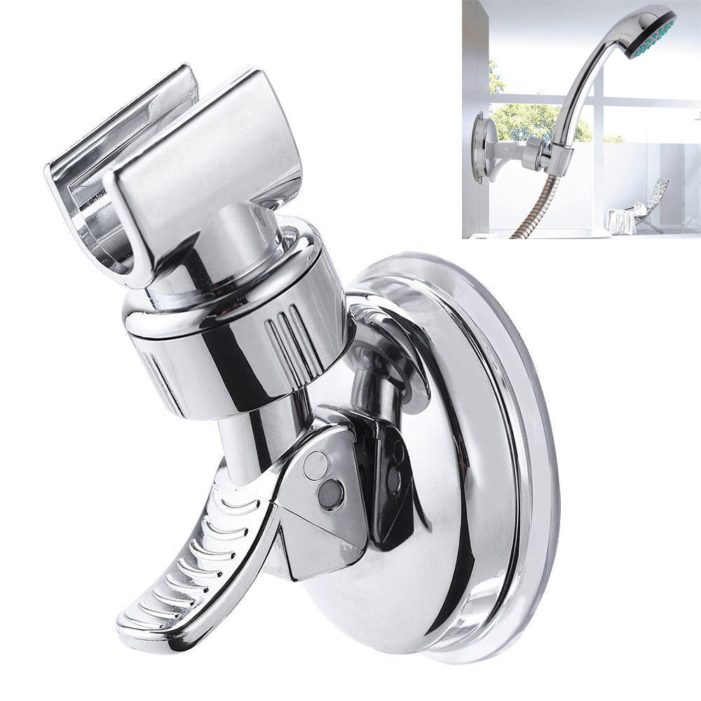 Shower Head Handset Holder Chrome Bathroom Wall Mount Adjustable Suction Bracket Q4