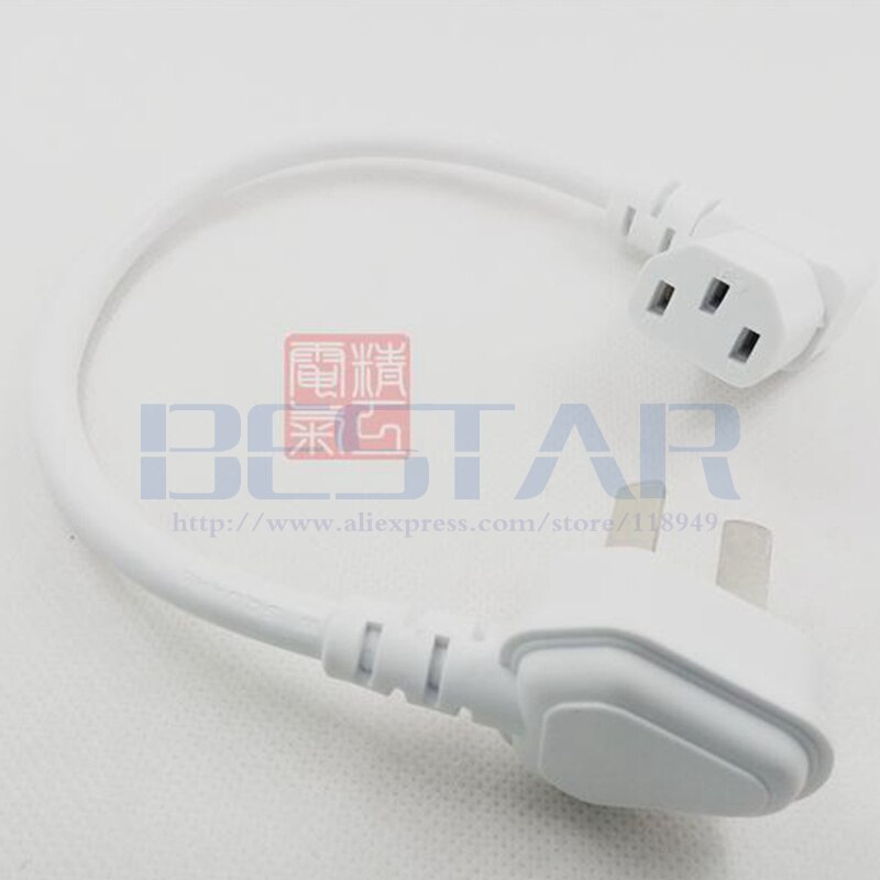 Black IEC 320 C14 male to Elbow IEC 60320 C13 female Left angle Power short Cable cord 20cm for hanging wall LCD TV projector