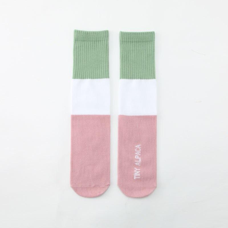 Bambini ragazzi ragazze calzini di cotone Patchwork nuovo stile moda per bambini calzini tubolari di media lunghezza per neonata calzini al ginocchio per 2-8T: Colore rosa