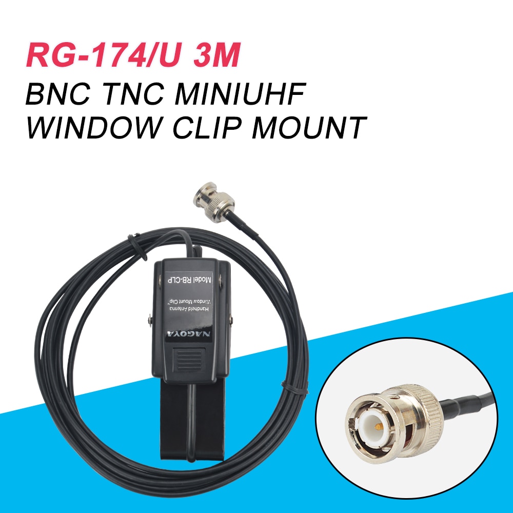 Originele Nagoya 3M RG-174U Kabel Venster Clip Mount Antenne Montagebeugel RB-CLP Bnc Mount Handheld 2 Way Radio Voor auto Radio