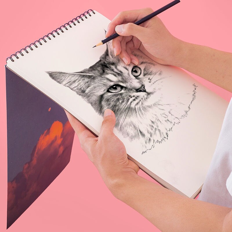 8K(26*38cm) Thick Sketchbook Student Children's Drawing Book Art Supplies Sketchbook Notebook School 100Sheets