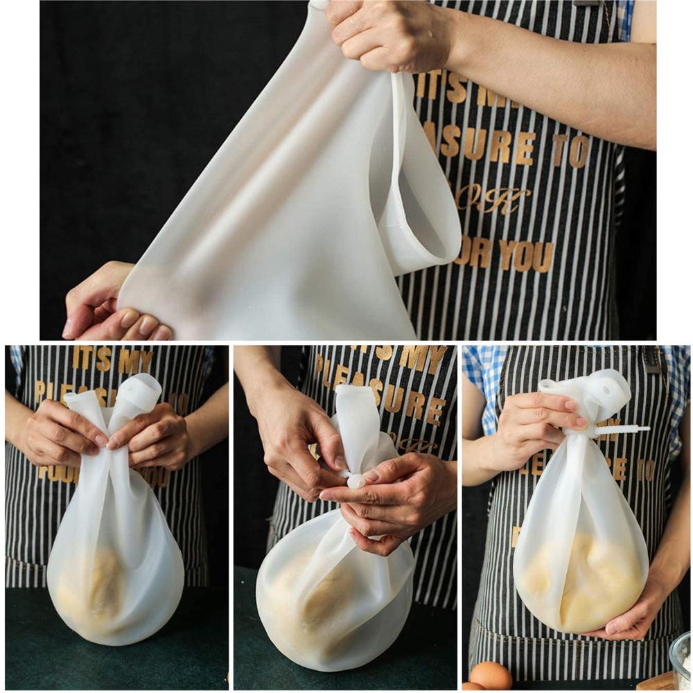 Funda para amasar de silicona blanda, accesorio de cocina para conservación de harina, amasar, amasar, juego de licuadora, accesorios ingeniosos
