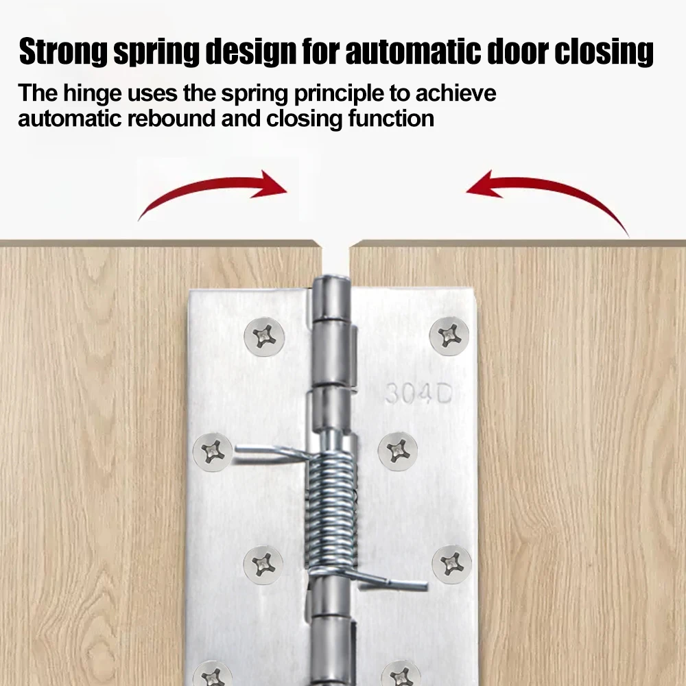 1/2Set Self Closing Spring Door Hinges Stainless Steel Hinge For Cabinets Door Closer Automatic Closing Hinge Furniture Hardware
