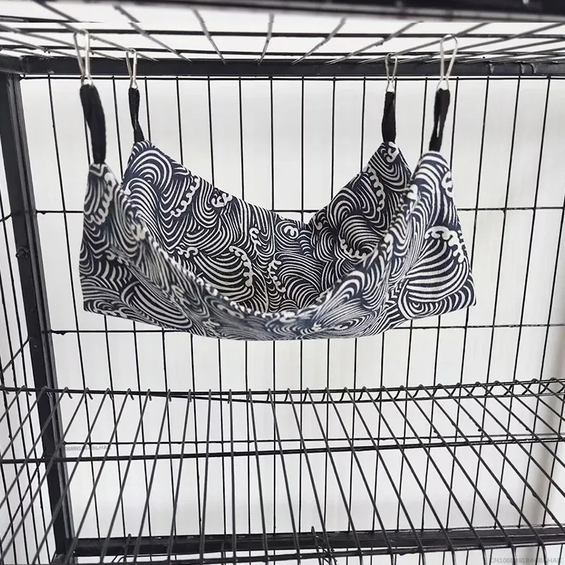Hamac en peluche pour Hamster, petit Animal, Double couche, sac de couchage épais, nid pour animaux de compagnie, Rat, écureuil, Cage suspendue pour maison: M / SCARLET