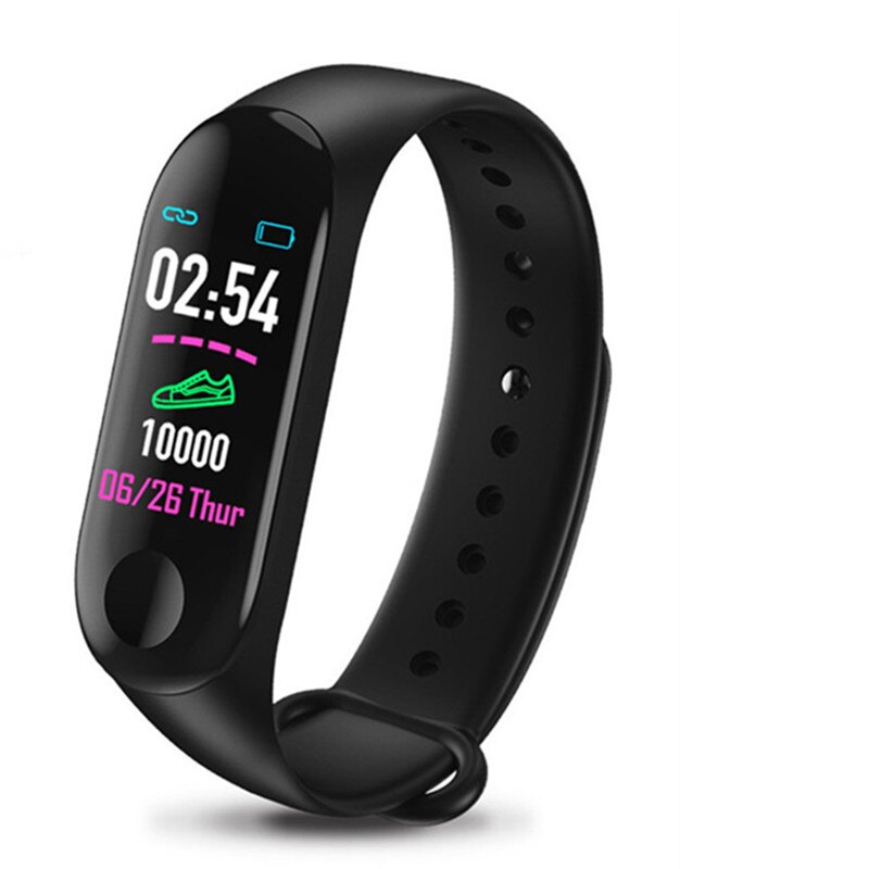 R1 smart armbånd skridttæller pulsmåler blodtryk fitness tracker sport vandtæt urbånd til huawei xiaomi ios: M3 sorte